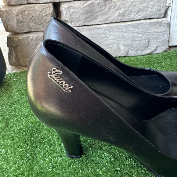 Gucci MaryJane Signature Silver Logo Women’s Black Heels - Picture 9 of 14
